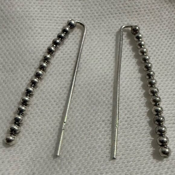 STERLING SILVER BALL DROP EARRINGS – MINIMALIST HOOK STYLE FOR WOMEN - Picture 14 of 17